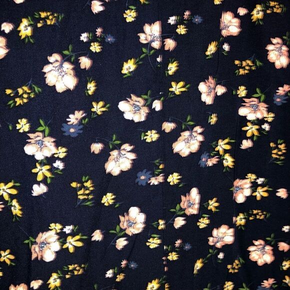 Dip Navy with Pink Floral Print Ruffle Sleeve Shift T-Shirt Dress Size Medium - Picture 4 of 9